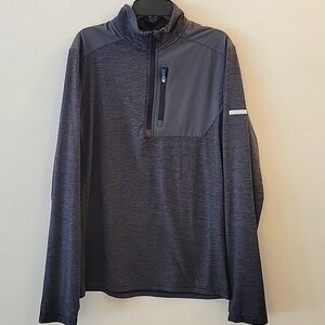 TEK Gear 1/4 zip long sleeve shirt grey mens small